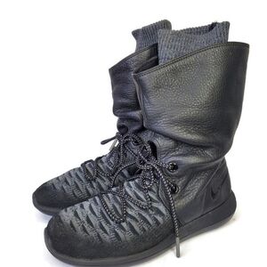 Nike W Roshe Two 2 Hi Flynit Black Black Sneaker Shoes Boots RARE